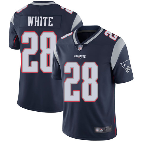 New England Patriots Football 28 Vapor Limited Navy Blue Men James White Home NFL Jersey